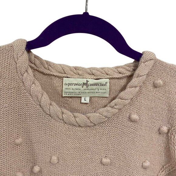 Peruvian Connection Vintage Handmade Pink Alpaca Sweater Tunic Size L‎ - Picture 3 of 8